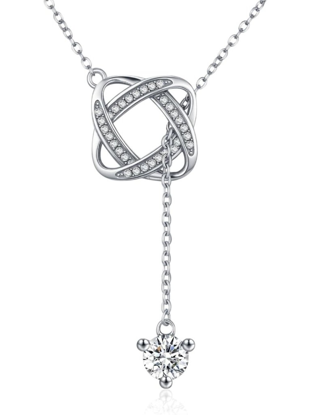Elegant 925 Sterling Silver Infinity Heart Butterfly Cross Lariat Necklace Gift